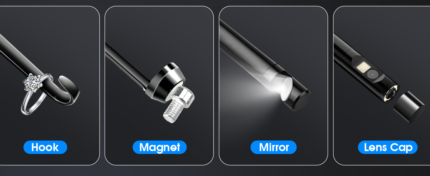 Endoscope with Light, 1920P HD Borescope, IP67 Waterproof Inspection Tool 7