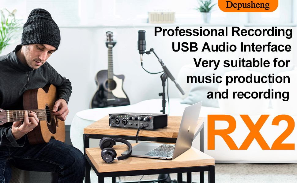 Professional Recording USB Audio Interface Very suitable for music production and recording!