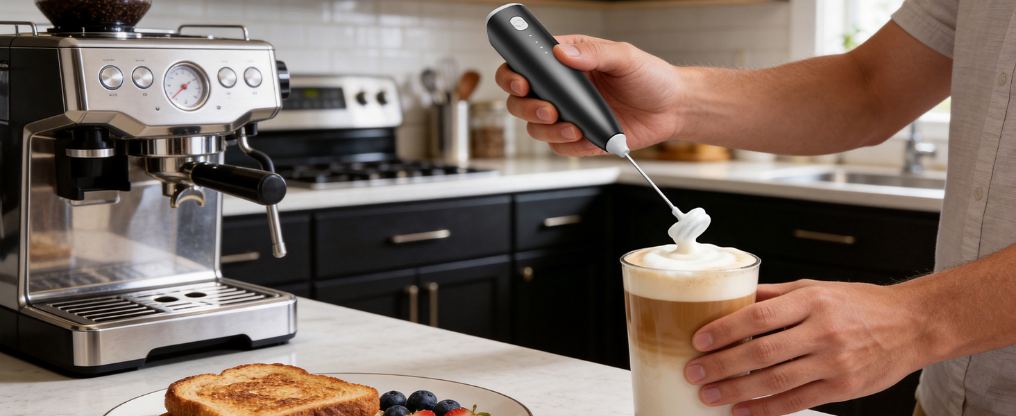 3-Speed Milk Frother: 20s Fast Creamy Foam vs 30s Slow, for Lattes, Cappuccinos &amp;amp; Matcha