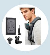 YALLSAME Backpack Strap Mount for GoPro Hero 13 12 11 10 9, 360° Base Hands-Free Shoulder Clip Ho...