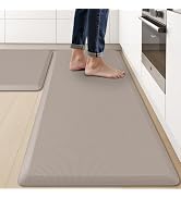 KitchenClouds 2PCS Kitchen Rugs Cushioned Anti-Fatigue Non-Slip Waterproof Kitchen Mat Comfort Fo...