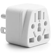 US Travel Plug Adapter, Unidapt EU/UK/AU/in/CN/JP/Asia/Italy/Brazil to USA Type B, Grounded USA W...