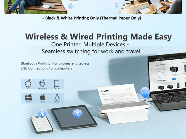  Inkless Portable Printer