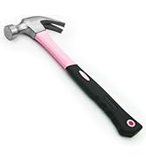 Pink Power 16oz Small Pink Hammer – All Purpose Mini Claw Hammer for Womens DIY and Craft with Sl...