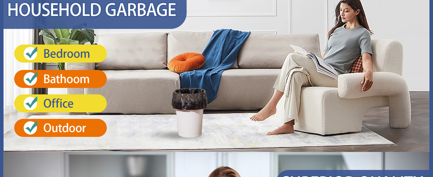 small trash bags 4 gallon garbage bags black can liners