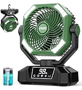 Rechargeable Fan Portable, 20000mAh Oscillating Camping Fan Rechargeable - Touch Screen, 5 Speeds...