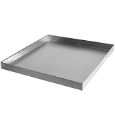 28 x 30 x 2.5 Inch Stainless Steel Washing Machine Pan, Portable Fridge Drip Pan Drain Hole for W...