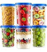 Winproper Freezer Storage Containers, 6 Pack-33 OZ Food Storage Containers with Twist Top Lids, R...