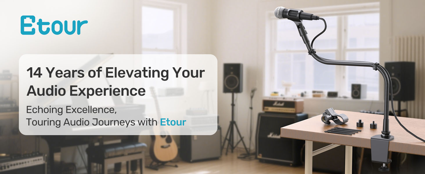 19 inch gooseneck mic stand for desk