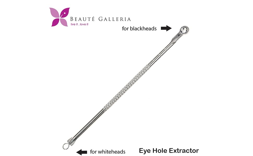 Beaute Galleria Eyehole Blackhead Remover Pimple Extractor for Acne Comedone Blemish Removal Tool