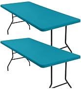 homing 2 Pack 6 Foot Rectangle Elastic Fitted Tablecloth, Waterproof Fabric Table Cover, Washable...
