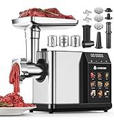 AAOBOSI Multifunctional Digital Meat Grinder Electric 3000W Max w/ 9 Touch Screen Presets, Auto-R...