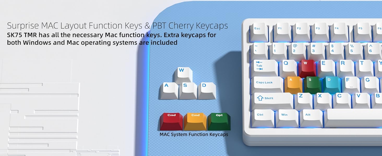 Keyboard 75%, Wireless Custom Mechanical Keyboard Rapid Trigger Hall Effect Magnetic Switch