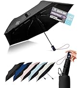 LILAC Windproof Travel Umbrella for Rain - 43" Compact Folding Umbrella, Reinforced Strong Frame,...