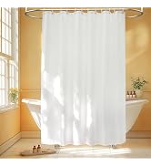 Seenus Waterproof Fabric Shower Curtain Liner with 3 Large Magnets, 72 x 72 inch Washable Cloth S...