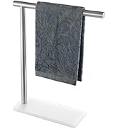 JQK Hand Towel Holder Stand Brushed, Modern Tree Rack Free Standing for Countertop with 12 Inch B...