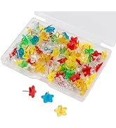 Tighall 100PCS Star Shape Multi-Color Push Pins, Plastic Decorative Thumb Tacks for Wall Hanging ...