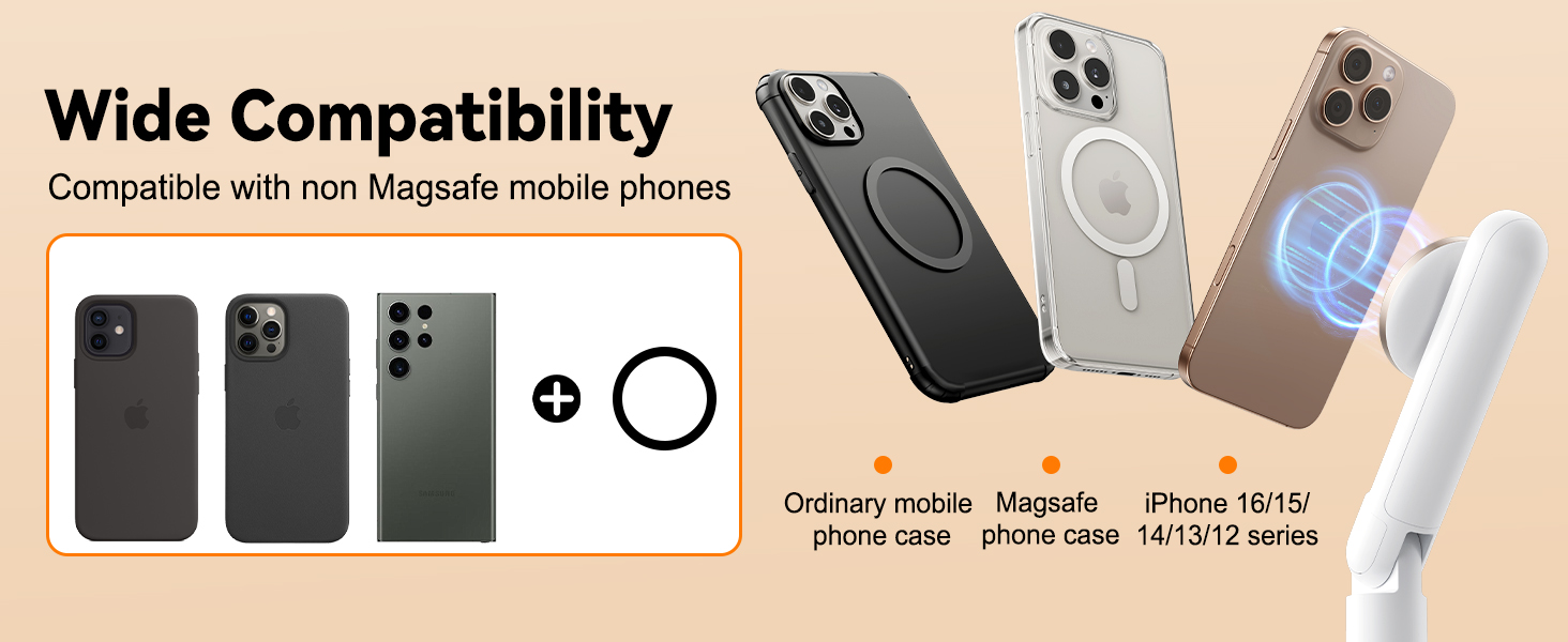 wide compatibility with iPhone 16/15/14/13/12 and other smartphones