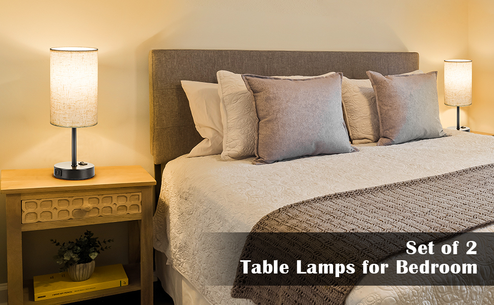 table lamp lamps set of 2 bedside lamps side lamps for living room lamp with usb port and outlet