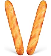 Angoily 2Pcs Fake French Long Bread Loaf Fake Food for Table Photo, Artificial Adornment Croissan...