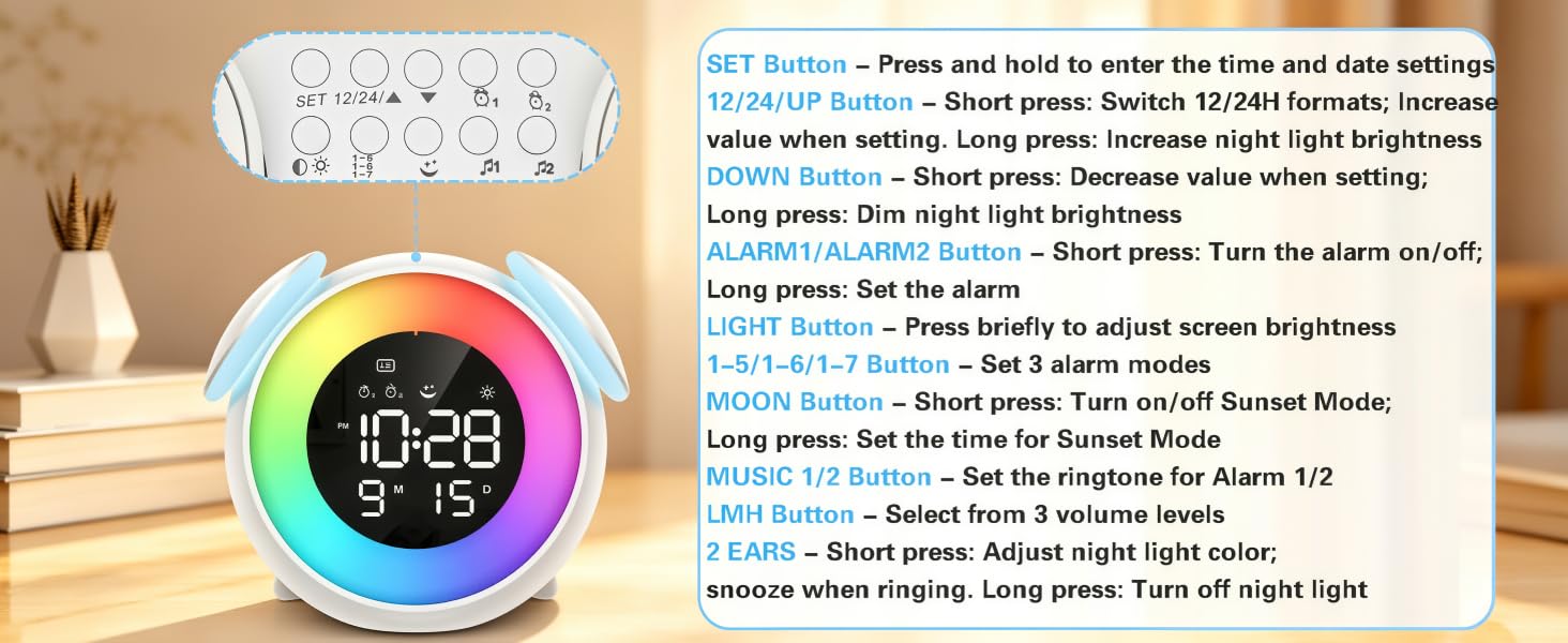 Alarm Clock for Kids, Ok to Wake Alarm Clock, Toddler Sleep Training Clock