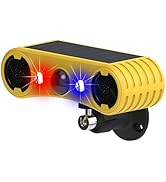 HULPPRE Solar Outdoor Motion Sensor Alarm-13 Sounds Including Dog Barking&amp;Gunshot,2*130db Loud No...