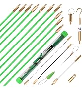 FTIHTRY 14FT Fiberglass Running Electrical Wire Cable Glow Rods Wire Pulling with 8 Different Att...