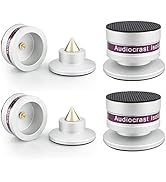 Tertullus 4 Pcs Aluminum Speaker Spike+Speaker Isolation Feet Top Pad Turntable Isolation Feet fo...