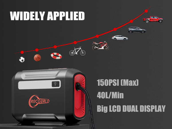 This car tire pump is suitable for inflating car tires and sports equipment.