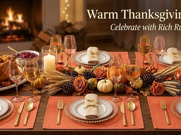 orange placemats