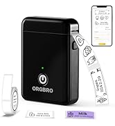 ORGBRO Label Maker Machine with Tape, X1 Portable Bluetooth Mini Label Printer for Organizing Sto...