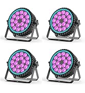 DazzlingStage Stage Par Lights,18X12W DJ LED Stage Lights, RGBW 4IN1 Wash/Strobe Effect DMX512 Co...