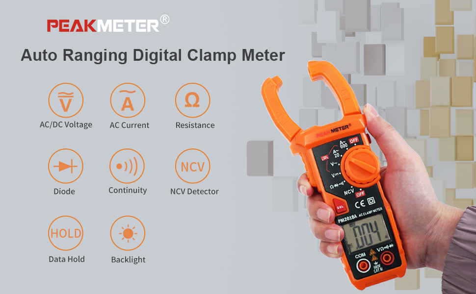 Digital Clamp Meter AC/DC Voltage, AC Current,NCV Multimeter Tester