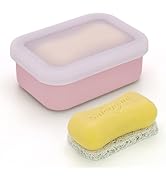 AIDIMMING Silicone Bar Soap Travel Case,Compact Leak Proof Soap Dish with A See-Through Lid,Porta...