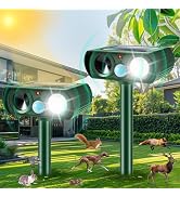 Upgraded Ultrasonic Animal Repeller Outdoor,Deer Repellent Devices Solar Animal Repeller with Mot...