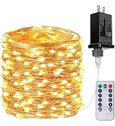 66Ft 200LED Fairy Lights Plug in with Remote, Waterproof String Lights Outdoor &amp; Indoor 8 Modes w...