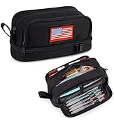 ATRIPACK Tactical 4 Compartments Pencil Case for Boys,Big Canvas Pen Pouch Bag, Large Capacity Pe...