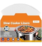 Syntus 30 Count Slow Cooker Liners, Large Size 13" x 21" Fits 3-8 Quart Pots BPA-free Disposable ...