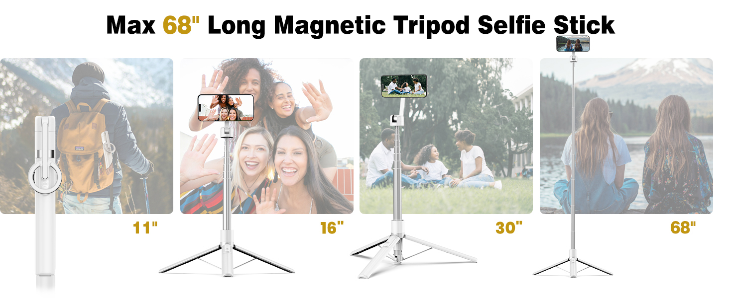 68in Magnetic Tripod Selfie Stick