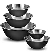 WHYSKO Meal Prep Stainless Steel Mixing Bowls Set, Home, Refrigerator, and Kitchen Food Storage O...