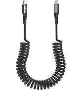 JUKEKUL Coiled USB-C to Lightning Cable Nylon Braided 6FT, [Apple MFi Certified] Retractable iPho...