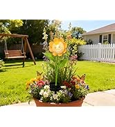 Personified Bobble Face Wind Spinners Sunflower Solar Light Outdoor with Funny Smiling Eyes Face ...