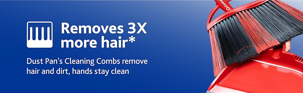 O-Cedar OneSweep Angle Broom for Hair Dirt Animals Pet Hair Dog Hair Cat Hair Brooms with Dustpan