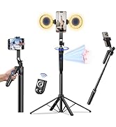 Auto Face Tracking Tripod for iPhone with Light, No APP Needed 70.9" Phone Camera Tripod Stand 36...