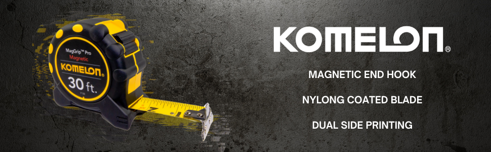 Komelon, Komelon Tape Measure, magnetic end hook, magnetic tape measure, magnet, tools, measure tool