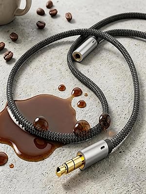Upgraded stain resistant audio cable avoids sponge effect no trapped sweat or odors