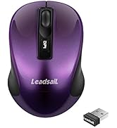 LeadsaiL Wireless Computer Mouse, 2.4G Portable Slim Cordless Mouse Less Noise for Laptop Optical...