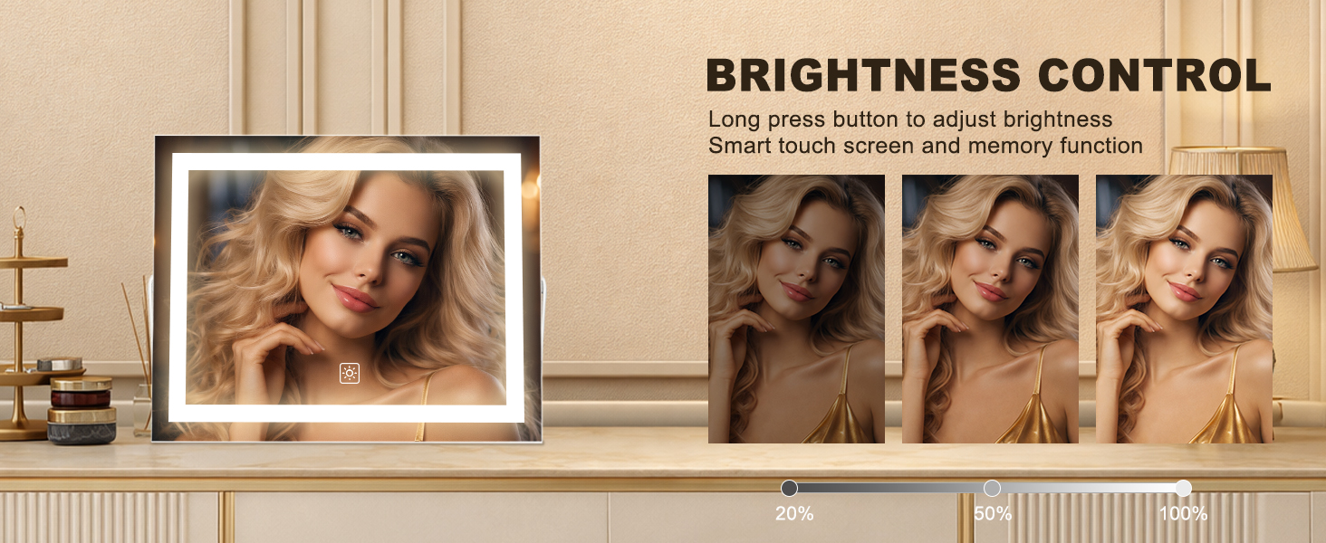 LED vanity mirror for desk