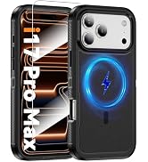 KTUOHU Magnetic Case for iPhone 17 Pro Max [Compatible with Magsafe] [Glass Screen Protector] [Du...