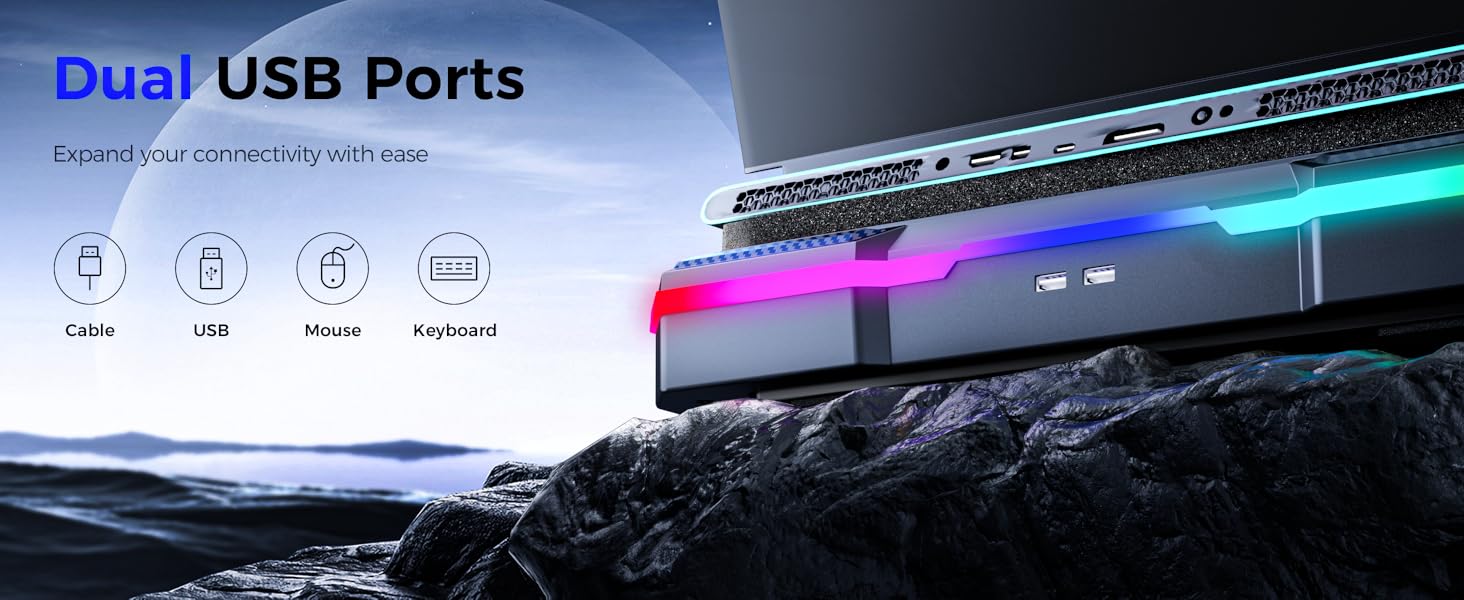Gaming Laptop Cooling Stand rgb laptop fan cooling pad heat dissipation laptop stand with fan deck